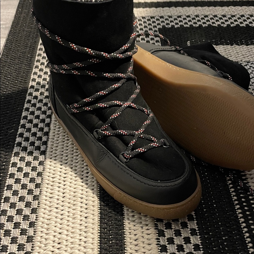 Massimo Dutti Black and Brown sole Winter Boots